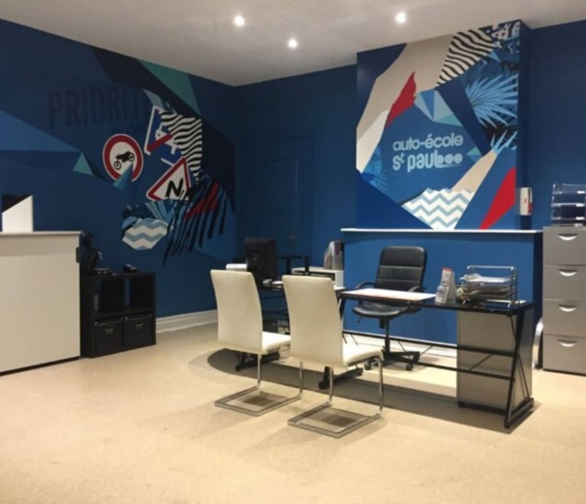 Bureau d’accueil de l’auto-école Saint-Paul